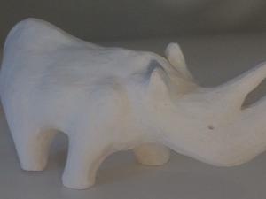 Rhinocéros - Faïence blanche