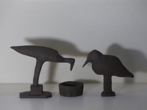 Deux oiseaux - Grès noir