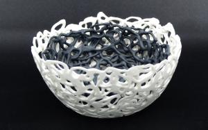 Bols en filaments blancs et noirs - Porcelaine
