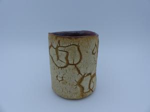  - Vase craquelé-grès roux et grès blanc